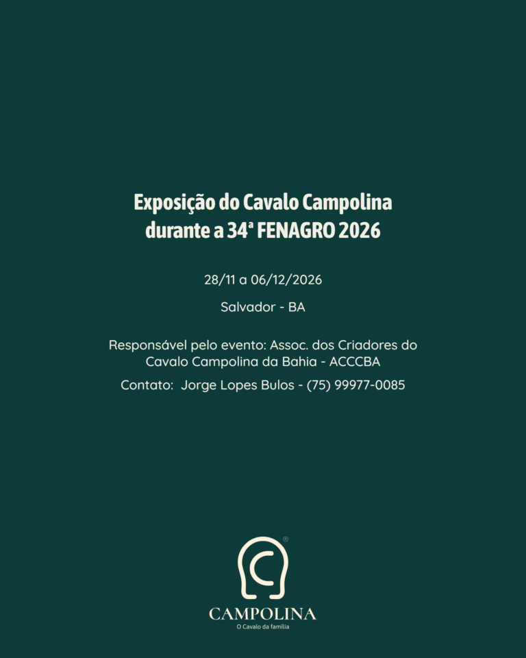 Exposição do Cavalo Campolina durante a 34ª FENAGRO 2026