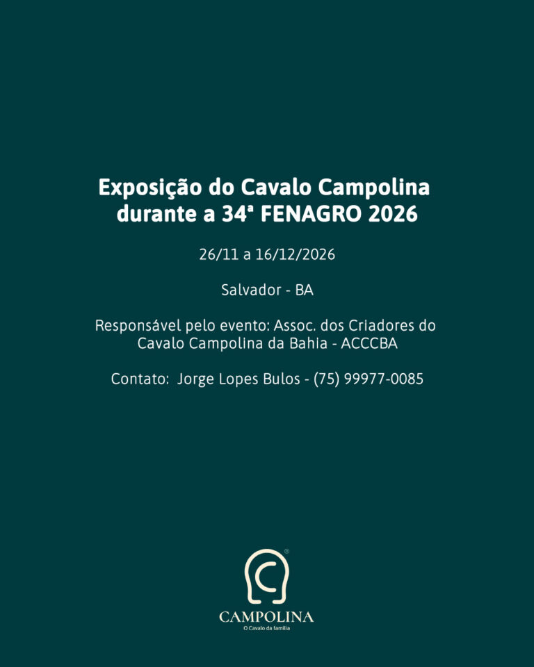 Exposição do Cavalo Campolina durante a 34ª FENAGRO 2026